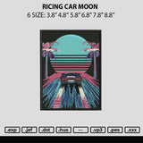 Ricing Car Moon Embroidery File 6 sizes