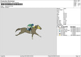 Horse Racing 0512 Embroidery File 6 sizes