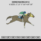 Horse Racing 0512 Embroidery File 6 sizes