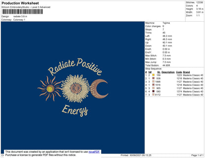Radiate Embroidery File 4 size