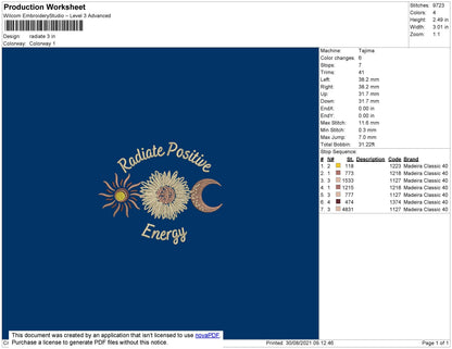 Radiate Embroidery File 4 size