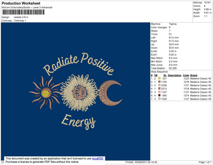 Radiate Embroidery File 4 size