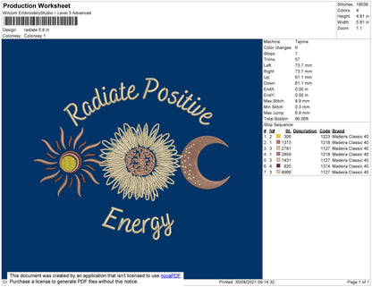 Radiate Embroidery File 4 size