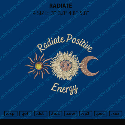 Radiate Embroidery File 4 size