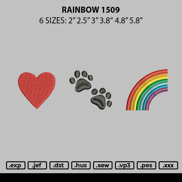 Rainbow 1509 Embroidery File 6 sizes