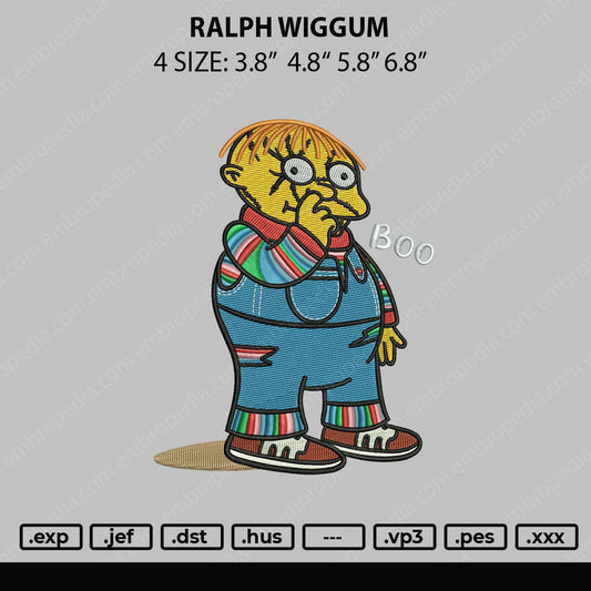 Ralph Wiggum Embroidery File 4 size