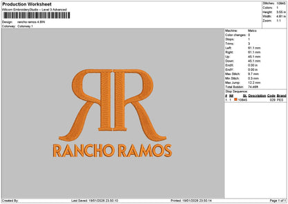 Ramostext 1901 Embroidery File 6 sizes