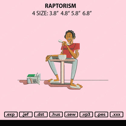 Raptorism Embroidery File 4 size