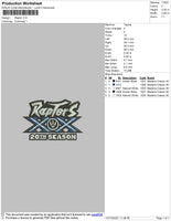 Raptors Embroidery File 5 size
