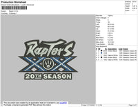 Raptors Embroidery File 5 size