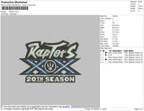 Raptors Embroidery File 5 size