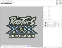 Raptors Embroidery File 5 size