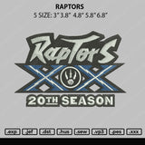 Raptors Embroidery File 5 size