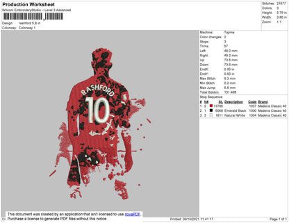 Rashford Embroidery File 4 size