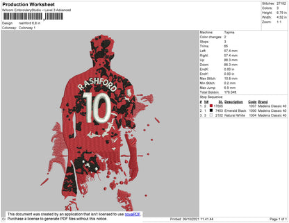 Rashford Embroidery File 4 size