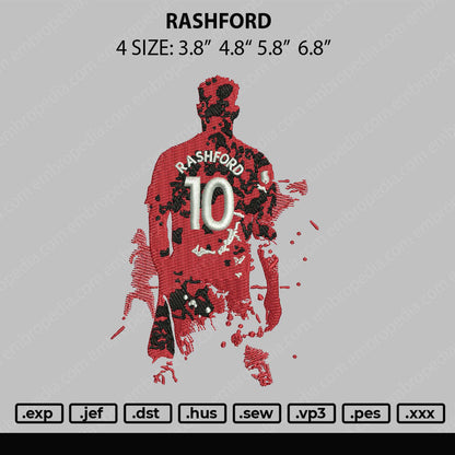 Rashford Embroidery File 4 size