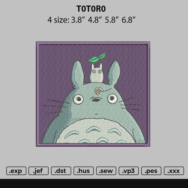 Totoro Embroidery File 4 size