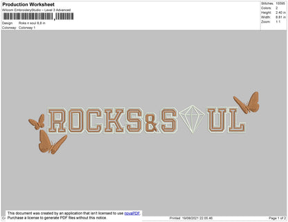 Rocks And Soul Embroidery File 4 size