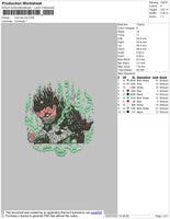 Rock Lee Mode Embroidery File 4 size