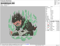 Rock Lee Mode Embroidery File 4 size