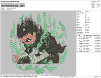 Rock Lee Mode Embroidery File 4 size
