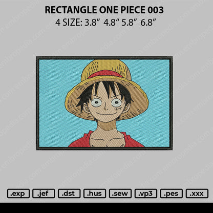 Rectangle One Pice 003 Embroidery File 4 size