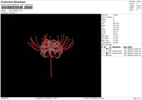 Red Flower Embroidery File 4 size