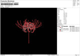 Red Flower Embroidery File 4 size