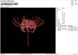 Red Flower Embroidery File 4 size