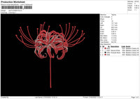 Red Flower Embroidery File 4 size