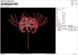 Red Flower Embroidery File 4 size