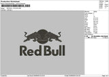 Redbull 1Color Embroidery File 6  sizes