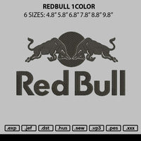Redbull 1Color Embroidery File 6  sizes