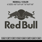 Redbull 1Color Embroidery File 6  sizes