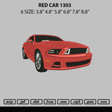 Red Car Embroidery File 6 sizes