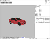 Red Car V3 Embroidery File 4 size