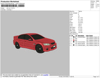 Red Car V3 Embroidery File 4 size