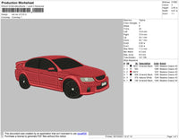 Red Car V3 Embroidery File 4 size