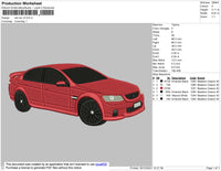 Red Car V3 Embroidery File 4 size