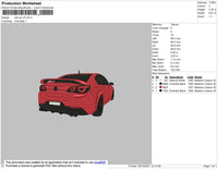 Red Car V5 Embroidery File 4 size