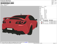 Red Car V5 Embroidery File 4 size