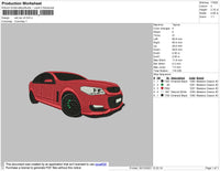 Red Car V4 Embroidery File 4 size