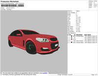 Red Car V4 Embroidery File 4 size