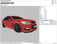 Red Car V4 Embroidery File 4 size