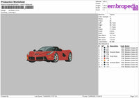 Red Ferarri Embroidery File 4 size