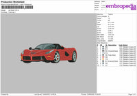 Red Ferarri Embroidery File 4 size