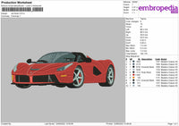 Red Ferarri Embroidery File 4 size