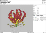 Red Flower Embroidery File 6 sizes