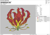 Red Flower Embroidery File 6 sizes