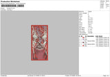 Red Ghost Embroidery File 4 size